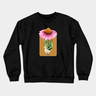 Goose under pink flower Crewneck Sweatshirt